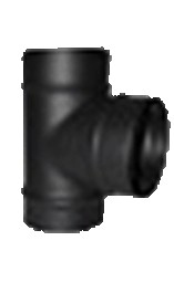 Te 90º D80. Hembra. Chimenea ACERO VITRIFICADO NEGRO BRILLO Convesa