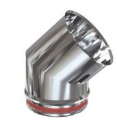 Codo 45? D150 Chimenea Inox-Simple 316 m?s abrazadera uni?n Convesa