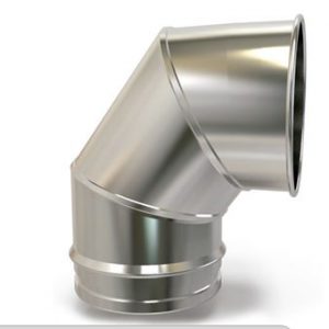 Codo 90? D125 Chimenea Inox-Simple 316 m?s abrazadera uni?n Convesa