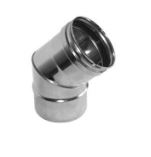 Codo 45? D125 Chimenea Inox-Simple 316 m?s abrazadera uni?n Convesa